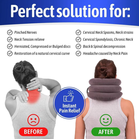 NeckFlex™ - Inflatable Memory Foam Neck Traction
